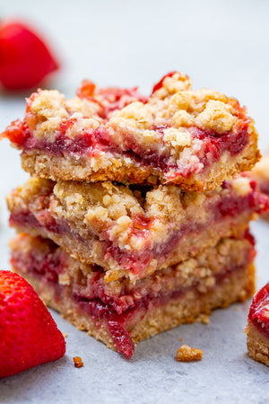 Strawberry Oatmeal Crumble Bars